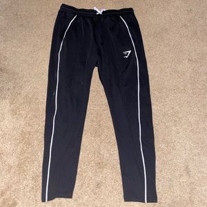 Mens Black and White stripe Gymshark Joggers
